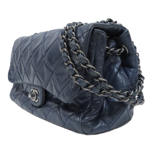 CHANEL Quilted CC SHW Chain Shoulder Bag Calfskin Leather Blue v4