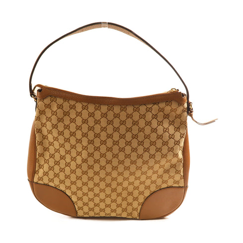 GUCCI GG GHW Bree Mico Hobo Shoulder Bag Canvas 449244 Brown