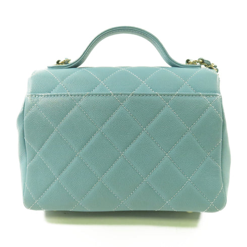 CHANEL CC SHW Affinity 2 Way Shoulder Bag Calfskin Leather Blue