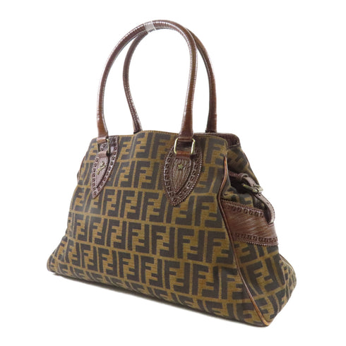 FENDI Shoulder Tote Bag Canvas Brown