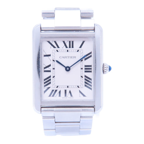CARTIER Tank Solo Quartz Watch W5200013 Stainless Steel White