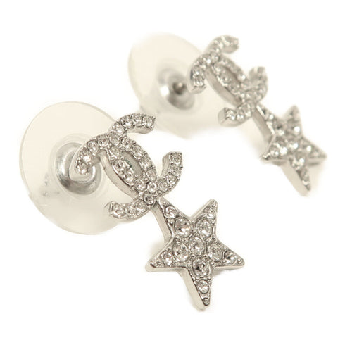 CHANEL CC Earrings Metal Silver