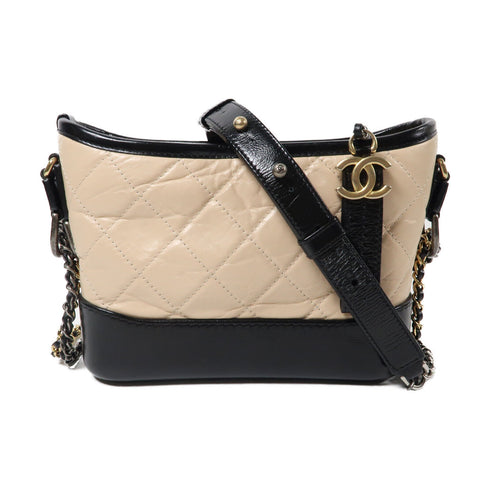 CHANEL Quilted CC GHW Small Gabrielle Chain Shoulder Bag A91810 Aged Leather