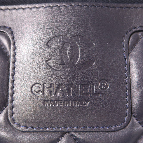 CHANEL CC SHW CoCo Cocoon Handbag Lambskin Leather Navy/Silver