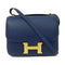 HERMES GHW Constance Mini Shoulder Bag Swift Leather Bleu Saphir