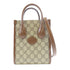 GUCCI GG GHW Mini Tote Bag Interlocking 2 Way Bag 671623 Coated Canvas Brown