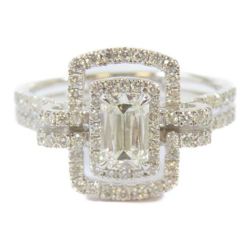 FINE JEWELRY 0.47ct/0.57ct Diamond Ring 18K White Gold US#6.75