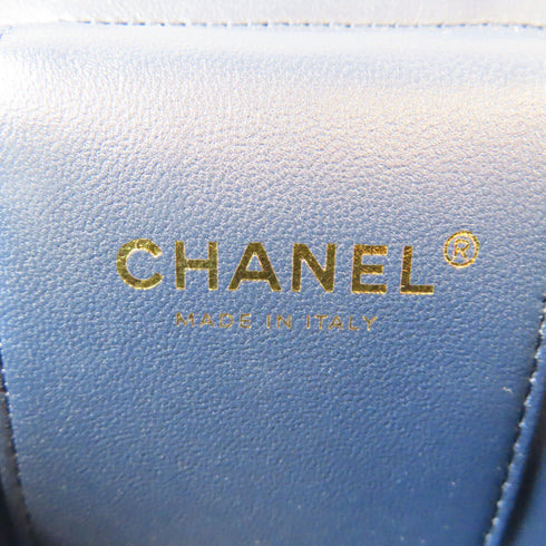 CHANEL Quilted CC GHW Vanity Case 2 Way Chain Shoulder Bag AS3171 Denim Blue
