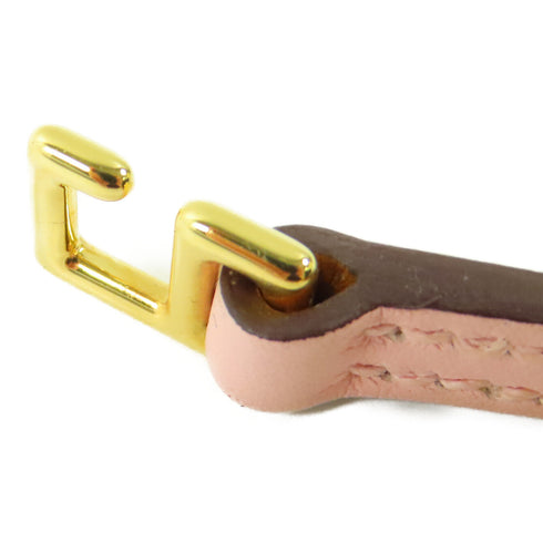 HERMES GHW Rivale Mini Bracelet Bangle Calfskin Leather Pink