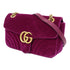 GUCCI GG GHW GG Marmont Chain Shoulder Bag Velvet Purple