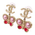 CHANEL CC GHW Earrings L22/C Metal PVC Red Light Purple Gold Tone Color