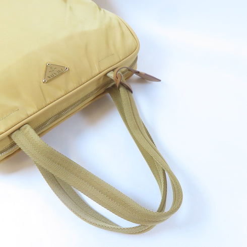 PRADA GHW Shoulder Handbag Nylon Gold Yellow