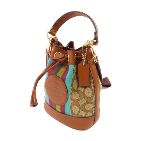 COACH GHW Handbag Shoulder Bag Canvas C5639 Brown