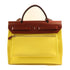 HERMES PHW Herbag PM 2Way Shoulder Handbag Canvas Leather Yellow/Red