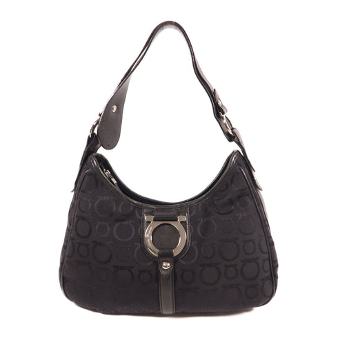 Salvatore Ferragamo SHW Shoulder Bag Canvas Black