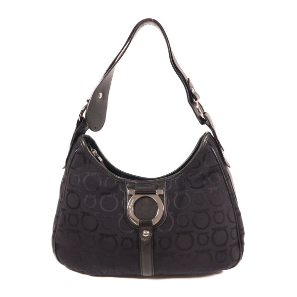 Salvatore Ferragamo SHW Shoulder Bag Canvas Black