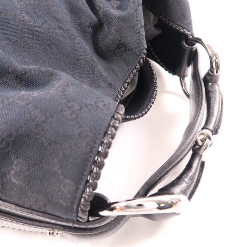 GUCCI SHW Horsebit Shoulder Bag 114900 GG Canvas