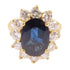 FINE JEWELRY Sapphire Diamond Ring US#6 18K Yellow Gold