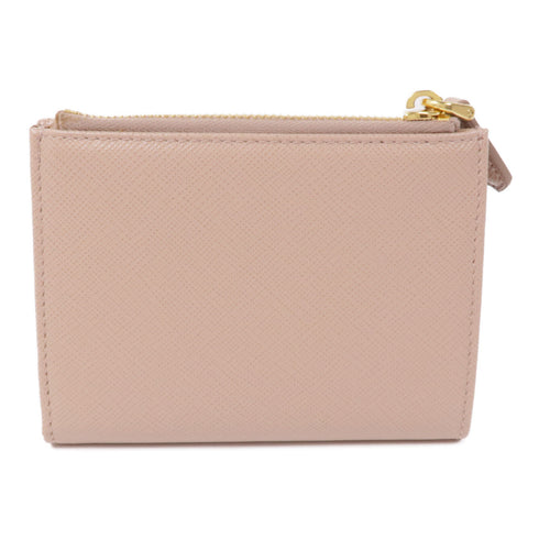 PRADA GHW Wallet Saffiano Leather Beige