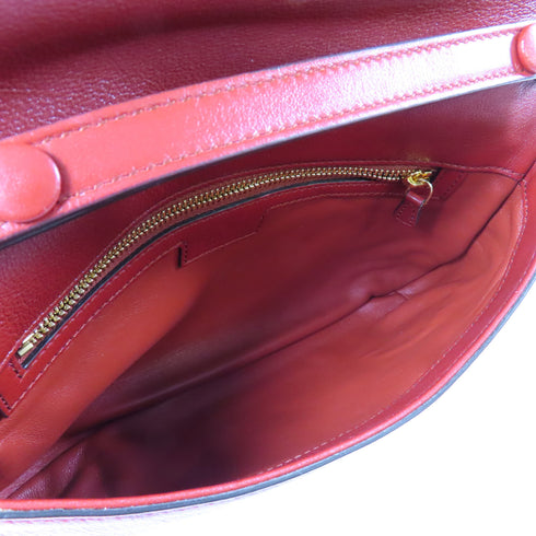 GUCCI GG GHW Blondie Shoulder Bag 699268 Calfskin Leather Red