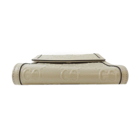 GUCCI GG SHW Shoulder Bag Calfskin Leather White