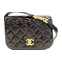 CHANEL Quilted CC GHW Mini Messenger Shoulder Bag AS3396 Patent Leather Black
