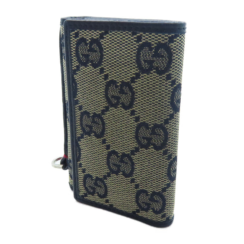 GUCCI GG Key Holder Canvas Navy