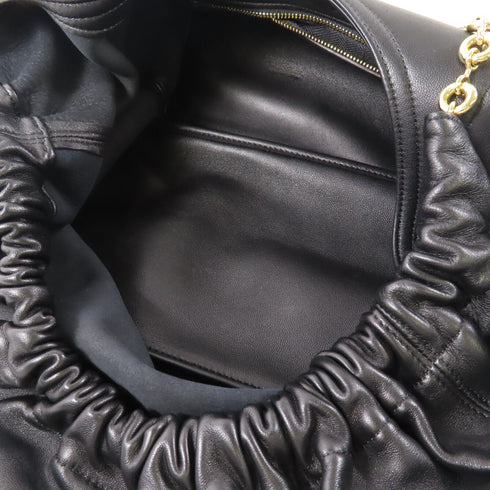 LOEWE GHW Squeeze Chain Shoulder Bag A914NCHX01 Calfskin Leather Black