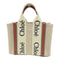 Chloe Small Woody Tote Bag Canvas Beige/Brown