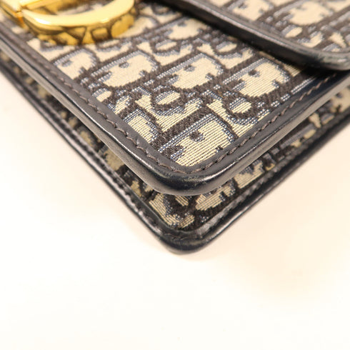 CHRISTIAN DIOR CD Montaigne 30 Shoulder Bag Canvas Navy