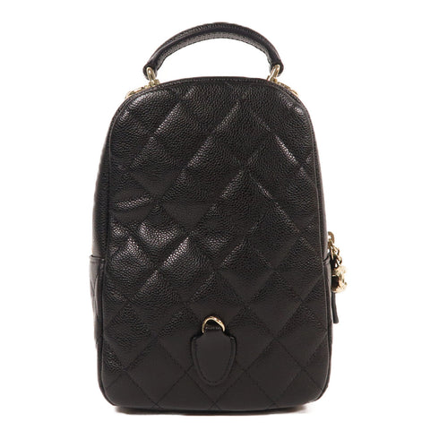 CHANEL CC GHW 24C Backpack/Rucksack Calfskin Leather Black