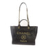 CHANEL CC GHW Deauville 2 Way Shoulder Tote Bag Handbag Calfskin Leather