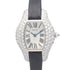 CARTIER Tonneau Arrondie Quartz Watch WJ301750 18K White Gold Diamond Leather