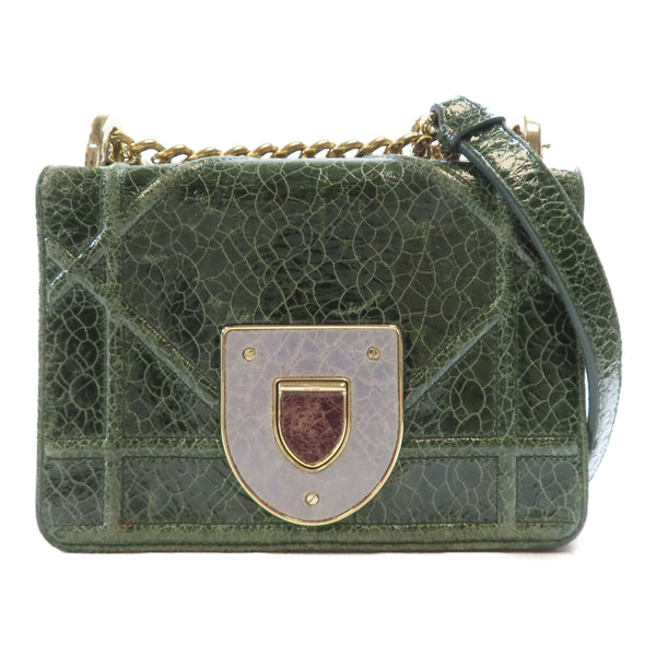 Christian Dior CD GHW Diorama Shoulder Bag M0440 Calfksin Leather Green
