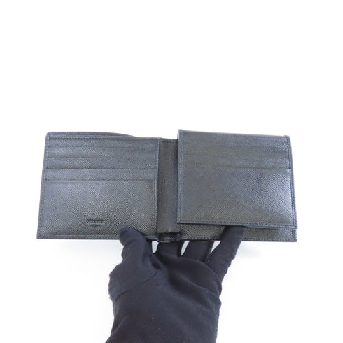 PRADA Wallet 2M1167 Calfskin Leather Black