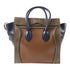 CELINE GHW Mini Luggage Tote Shoulder Bag W-MM-0172 Calfskin Leather Brown Navy
