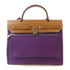 HERMES PHW Herbag Cabas PM 2 Way Shoulder Hand Bag Canvas Purple