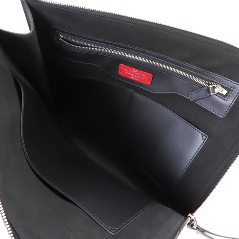 Valentino SHW VLTN Clutch Bag Pouch Calfskin Leather Black