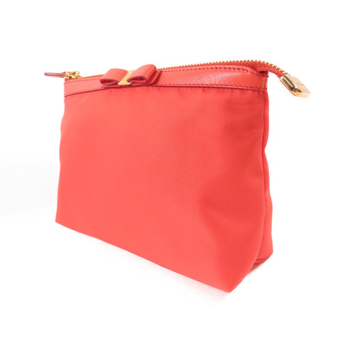 SALVATORE FERRAGAMO GHW Pouch Nylon Orange