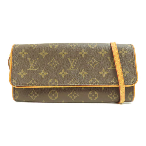 LOUIS VUITTON LV GHW Pochette Twin GM Shoulder Bag M51852 Monogram Brown v2