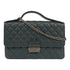 CHANEL Quilted CC SHW Chain Shoulder Bag Caviar Green