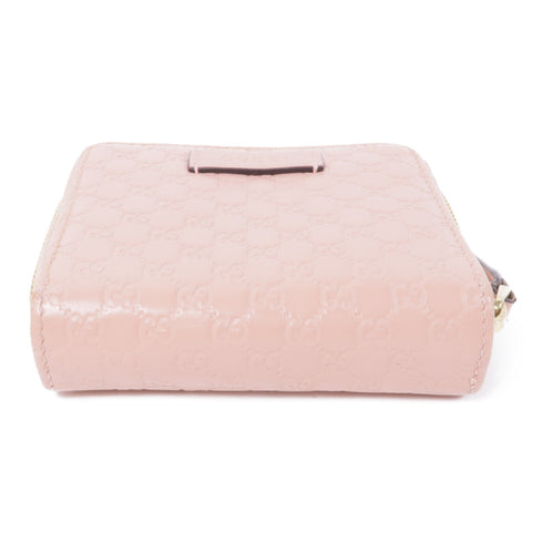 GUCCI GG GHW Microguccissima Wallet Calfskin Leather Pink