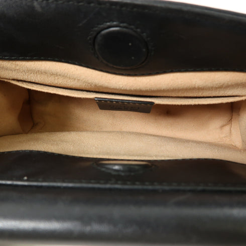 GUCCI GG GHW 2 Way Shoulder Handbag 470271 Calfskin Leather Black