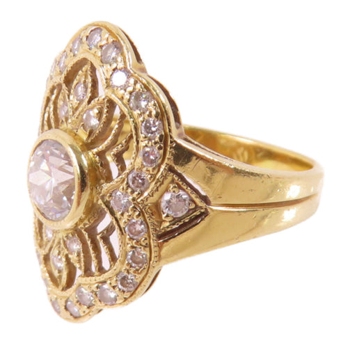 Fine Jewelry Diamond Ring US#6 18K Yellow Gold