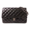 CHANEL Quilted CC SHW Classic Jumbo Chain Shoulder Bag Lambskin Leather Black