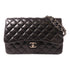 CHANEL Quilted CC SHW Classic Jumbo Chain Shoulder Bag Lambskin Leather Black