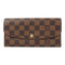 LOUIS VUITTON LV GHW Emilie Long Bifold Wallet N63019 Damier Ebene Brown