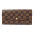 LOUIS VUITTON LV GHW Emilie Long Bifold Wallet N63019 Damier Ebene Brown