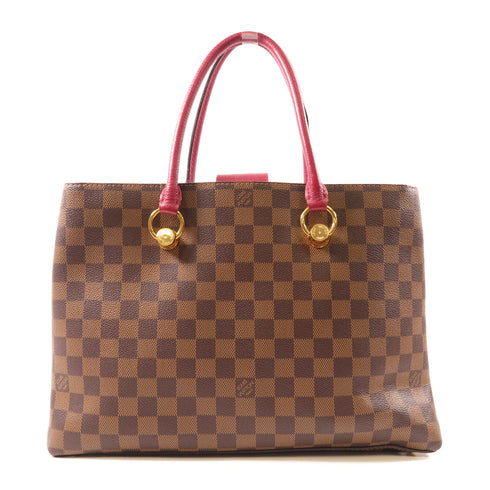 LOUIS VUITTON LV GHW Riverside 2 Way Shoulder Bag N40052 Damier Brown Red
