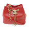 CHANEL CC GHW Egyptian Amulet Chain Shoulder Bag AS0829 Calfskin Leather Red